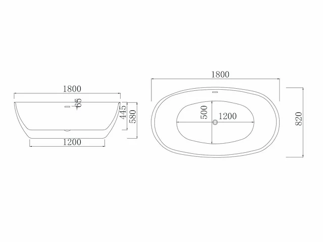 Mawialux vrijstaand acryl bad - mat zwart - afbeelding 4 van  5