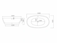 Mawialux vrijstaand acryl bad - mat zwart - afbeelding 4 van  5