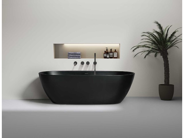 Mawialux vrijstaand acryl bad - mat zwart - afbeelding 1 van  5
