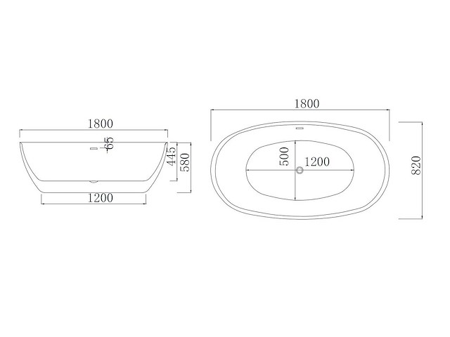 Mawialux vrijstaand acryl bad - mat zwart - afbeelding 4 van  5