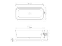 Mawialux vrijstaand acryl design bad - mat wit - afbeelding 8 van  9