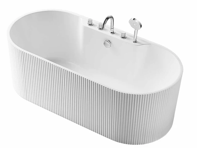 Mawialux vrijstaand acryl design bad met kraanwerk - glans wit - afbeelding 6 van  8