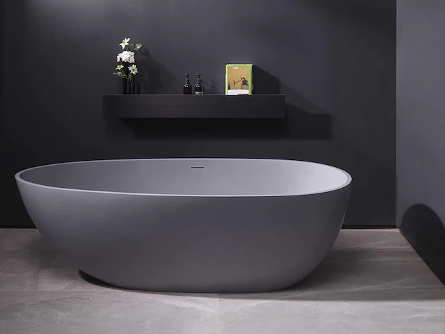 Mawialux vrijstaand bad - solid surface - mat grijs - afbeelding 3 van  8