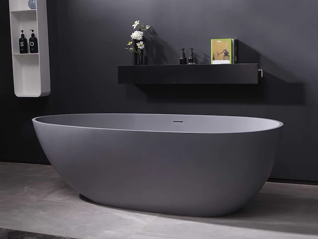 Mawialux vrijstaand bad - solid surface - mat grijs - afbeelding 4 van  8