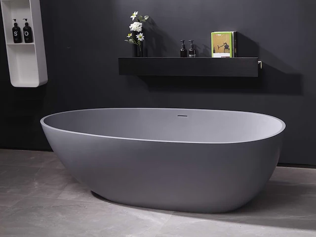 Mawialux vrijstaand bad - solid surface - mat grijs - afbeelding 6 van  8