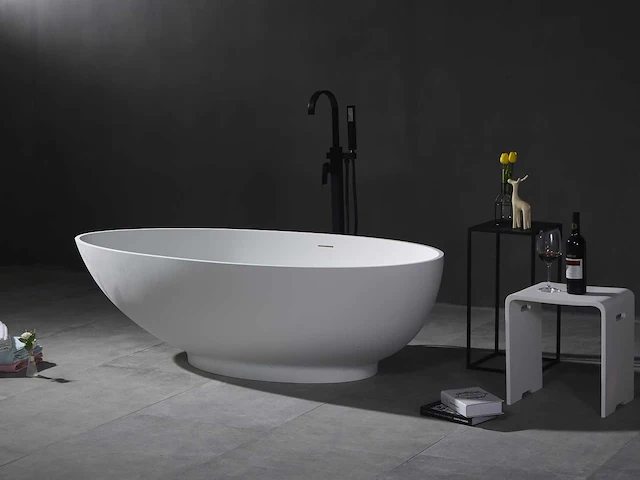 Mawialux vrijstaand bad - solid surface - mat wit - afbeelding 3 van  9