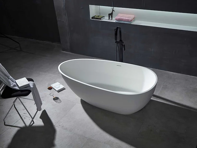 Mawialux vrijstaand bad - solid surface - mat wit - afbeelding 2 van  8