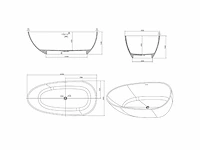 Mawialux vrijstaand bad - solid surface - mat wit - afbeelding 7 van  8