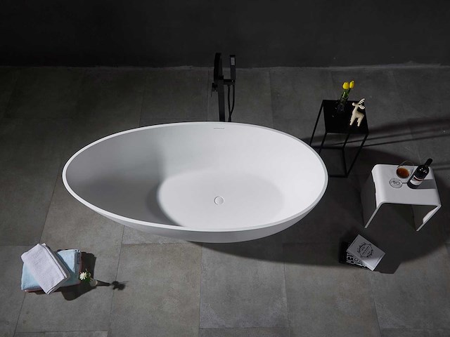 Mawialux vrijstaand bad - solid surface - mat wit - afbeelding 4 van  9