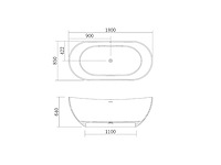 Mawialux vrijstaand bad - solid surface - mat wit - afbeelding 8 van  9