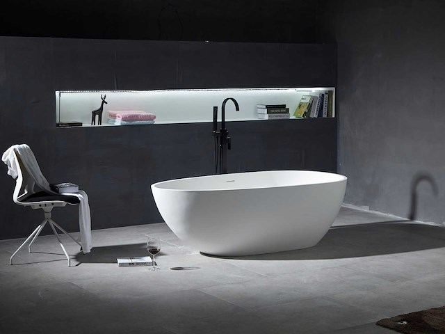 Mawialux vrijstaand bad - solid surface - mat wit - afbeelding 3 van  8