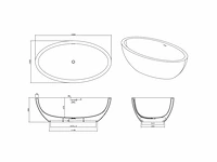 Mawialux vrijstaand bad - solid surface - mat zwart - afbeelding 5 van  7
