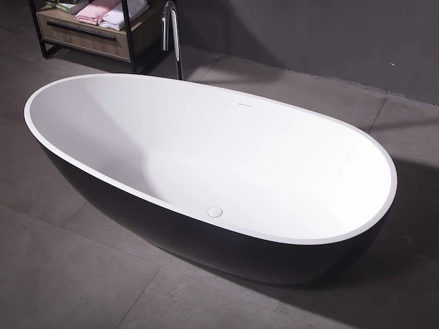 Mawialux vrijstaand bad - solid surface - wit/zwart - afbeelding 2 van  9