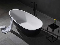 Mawialux vrijstaand bad - solid surface - wit/zwart - afbeelding 1 van  9