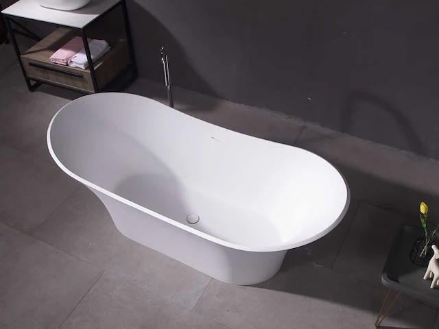 Mawialux vrijstaand design bad - solid surface - mat wit - afbeelding 5 van  10