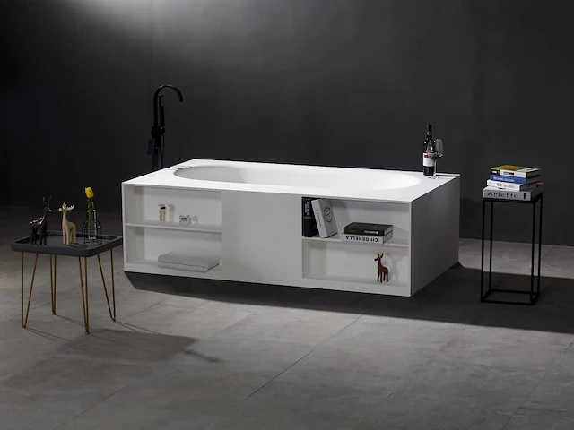 Mawialux vrijstaand design bad - solid surface - mat wit - afbeelding 1 van  7