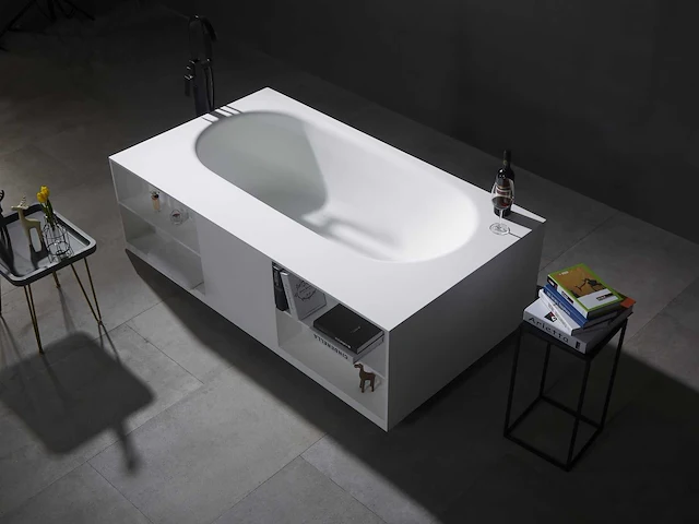 Mawialux vrijstaand design bad - solid surface - mat wit - afbeelding 4 van  7