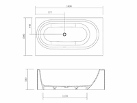 Mawialux vrijstaand design bad - solid surface - mat wit - afbeelding 6 van  7