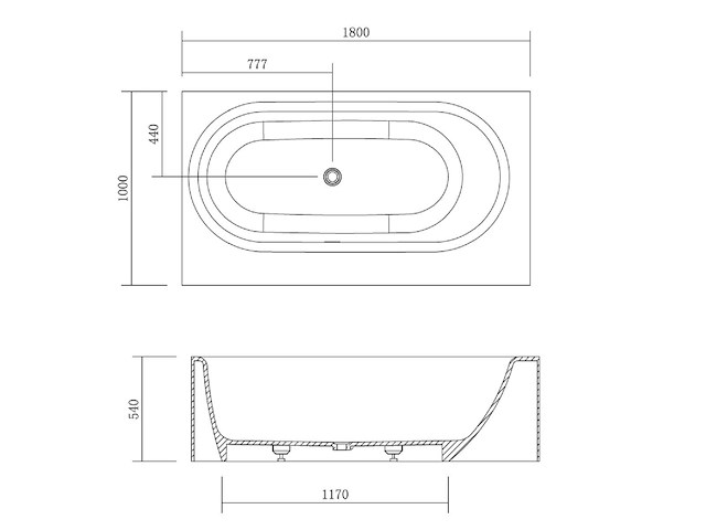 Mawialux vrijstaand design bad - solid surface - mat wit - afbeelding 6 van  7