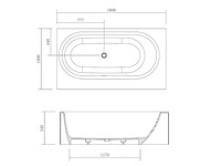Mawialux vrijstaand design bad - solid surface - mat wit - afbeelding 6 van  7