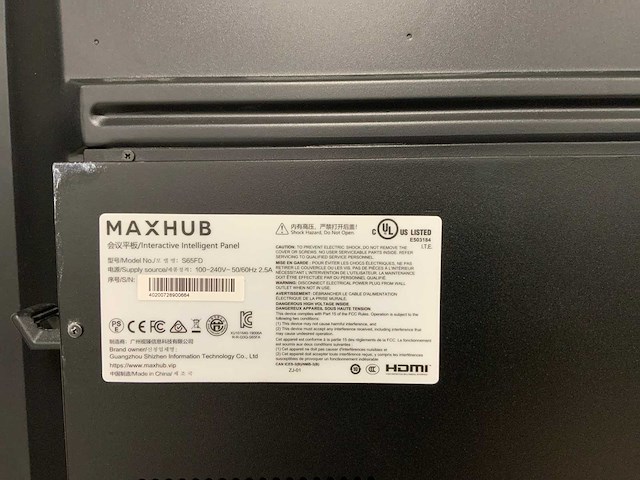 Maxhub (s65fd) 65”, core(tm) i7-8700, 16 gb ram, no hdd, nvidia geforce gtx 1050 ti 4 gb interactive inteligent panel monitor - afbeelding 5 van  8