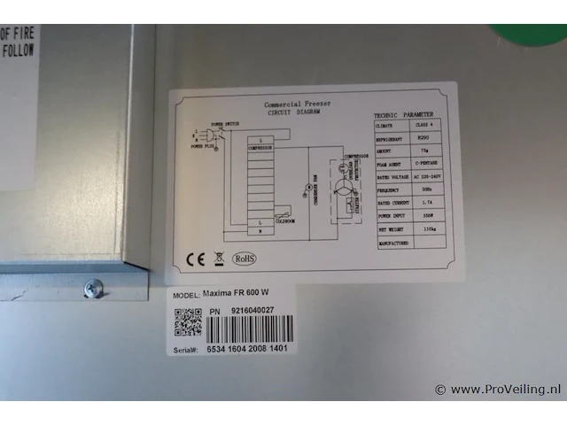 Maxima holland vrieskast - model maxima 600 w - afbeelding 11 van  11