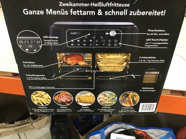 Maxxmee - 2 kamer airfryer, hetelucht friteuse - afbeelding 3 van  4