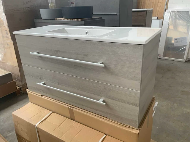 Mb stretto badmeubel grijs essen 100cm - afbeelding 3 van  7