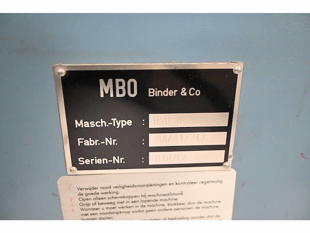 Mbo - b30-1-30/4 /b30-2-30/4 /b26/3 - vouwmachine - afbeelding 6 van  17