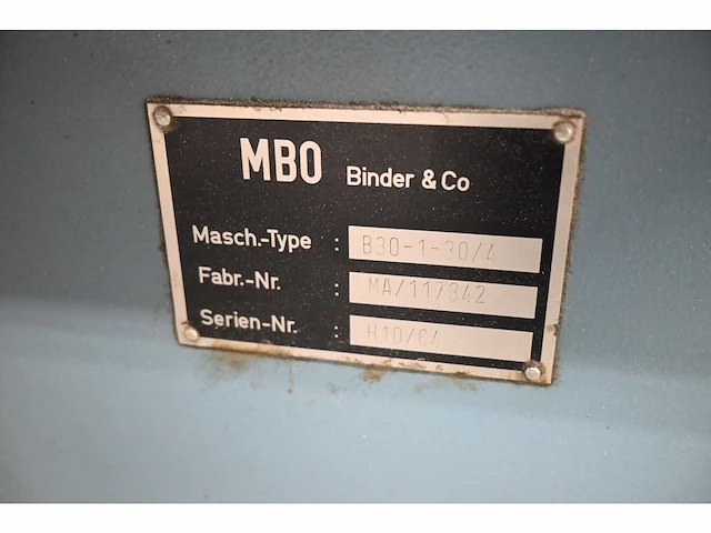 Mbo - b30-1-30/4 /b30-2-30/4 /b26/3 - vouwmachine - afbeelding 7 van  17