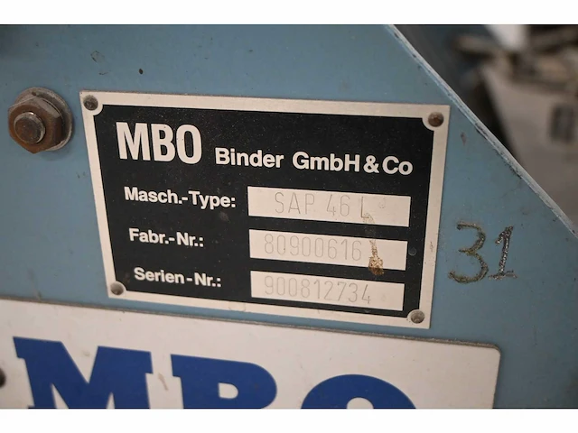 Mbo - b30-1-30/4 /b30-2-30/4 /b26/3 - vouwmachine - afbeelding 9 van  17