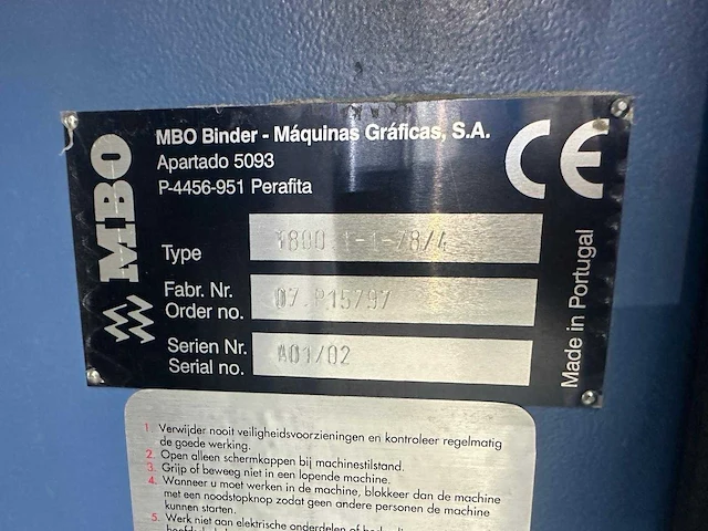 Mbo binder gmbh & co. - t700 en t800.1 & lega 55.6. - vouwmachine - afbeelding 14 van  27