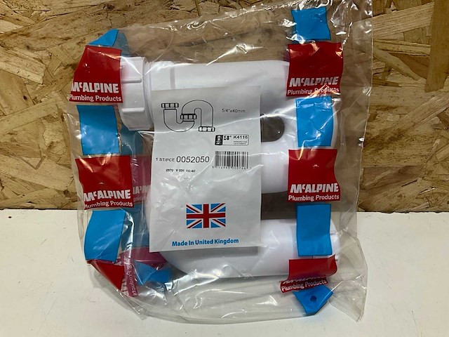 Mcalpine s-sifon pp wit 1.1/4"x40mm (19x) - afbeelding 2 van  4