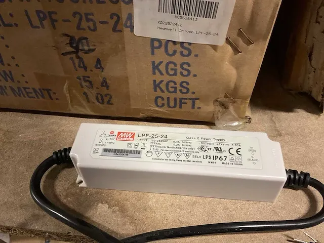 Meanwell lpf-25-24 elektronische drivers voor leds (190x) - afbeelding 3 van  4