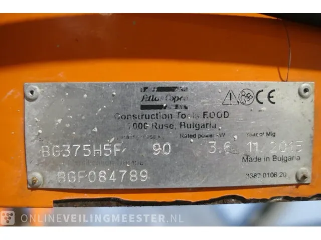Mechanische troffel atlas copco, bg 375, bouwjaar 2015 - afbeelding 8 van  14