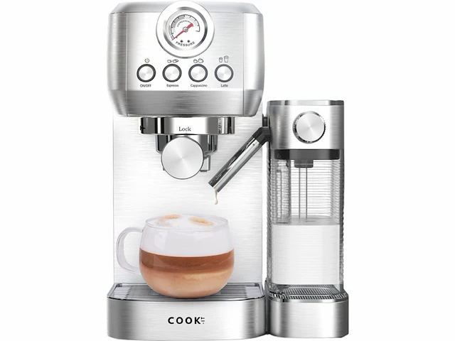 Media evolution espressomachine 20 bar koffiemachine met automatische melkopschuimer rvs - afbeelding 1 van  1