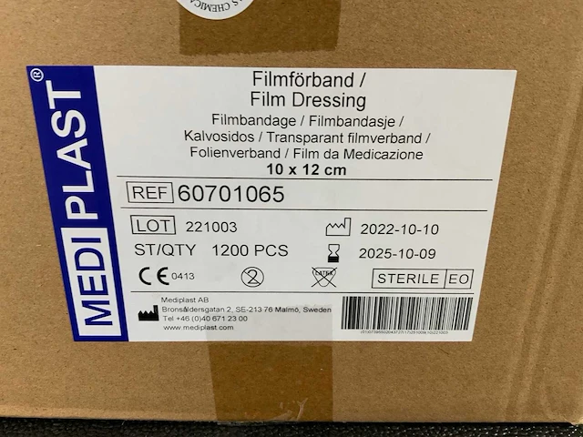 Mediplast filmbandage 10x12 cm film dressing (3600x) - afbeelding 4 van  5