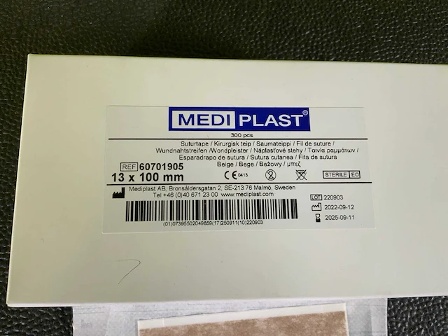Mediplast suturtape 13x100 mm wound closure tape (128x) - afbeelding 2 van  5