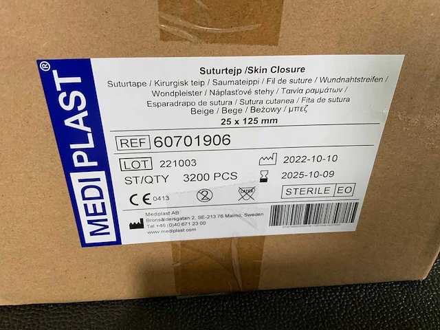 Mediplast suturtape 25x125 mm wound closure tape (35x) - afbeelding 3 van  5