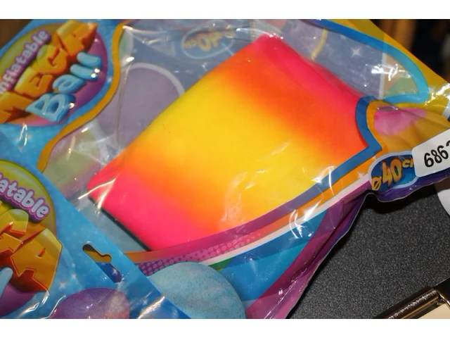 Mega bal 40 cm regenboog 1x - afbeelding 1 van  5