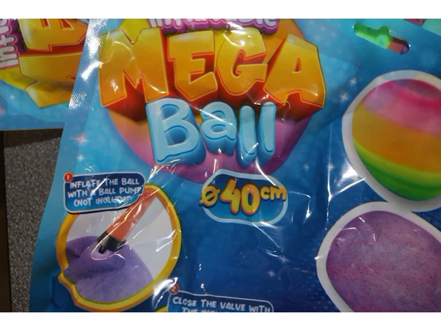 Mega bal 40 cm regenboog 1x - afbeelding 3 van  5