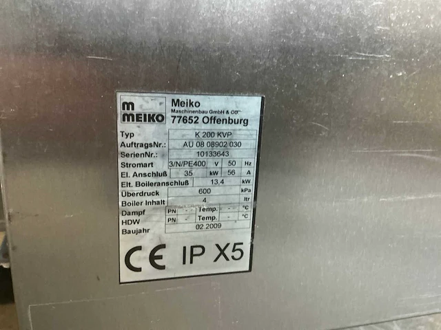 Meiko k 200 kvp korvenvaatwasmachine - afbeelding 9 van  17
