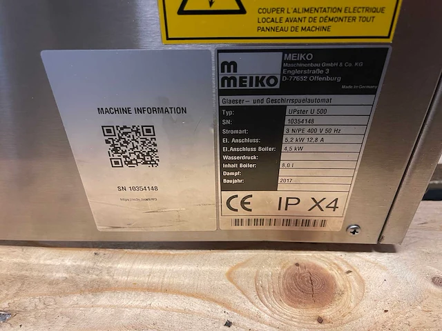 Meiko upster u 500 korvenvaatwasmachine - afbeelding 5 van  5