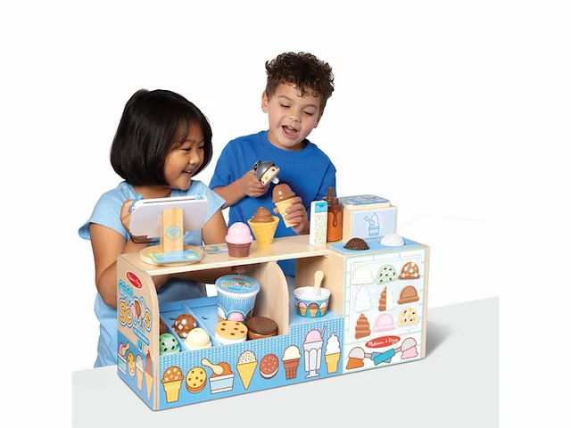 Melissa & doug houten ijssalon speelset met cool schepijs - afbeelding 3 van  4