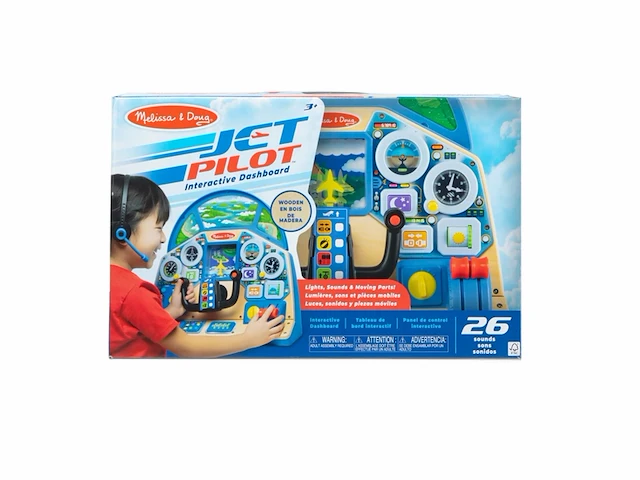 Melissa & doug interactief dashboard voor vliegtuigpiloten,houten speelgoed vanaf 3 jaar - afbeelding 2 van  4