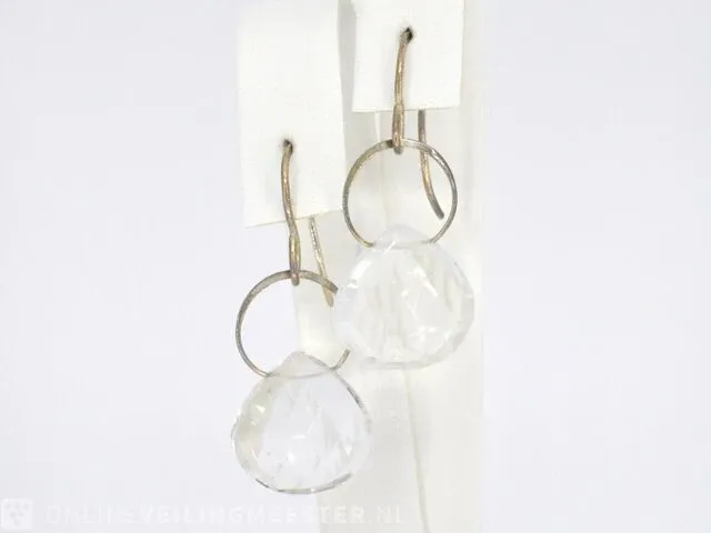 Melissa joy - aquamarijn single drop oorbellen - afbeelding 1 van  2