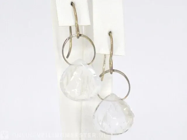 Melissa joy - aquamarijn single drop oorbellen - afbeelding 2 van  2