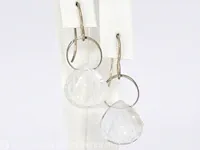 Melissa joy - aquamarijn single drop oorbellen - afbeelding 2 van  2