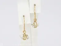 Melissa joy - gouden herkimer diamond bezel wrap drop oorbellen - afbeelding 2 van  3