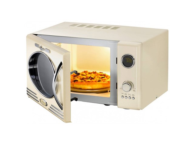 Melissa vrijstaande solomagnetron met grill 23 liter 800w retro 16330128 creme wit - afbeelding 2 van  2